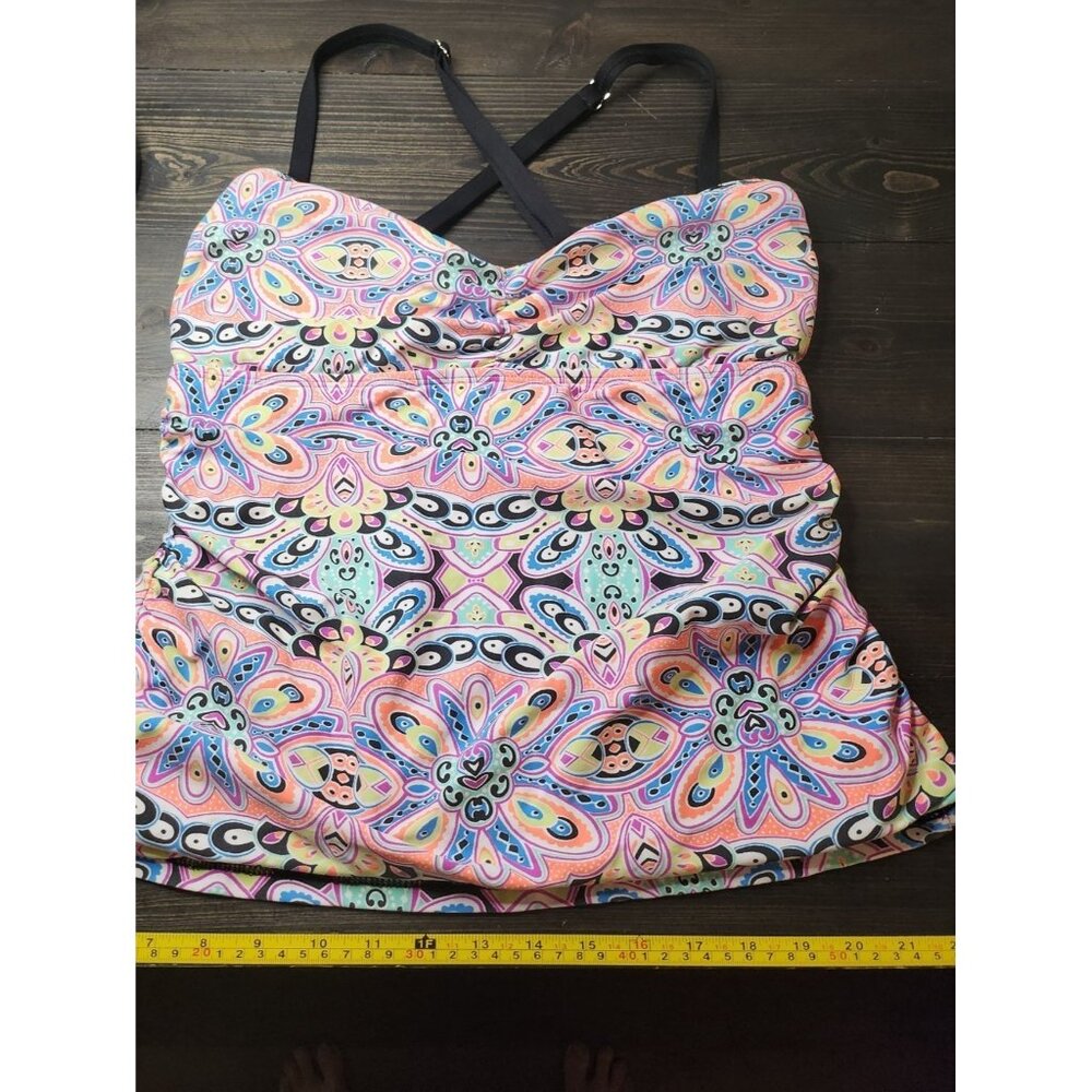 Floral Paisley Pink Multicolor Women’s Swim Tankini Top